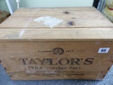 PORT, 1983 TAYLORS VINTAGE PORT, CASED.