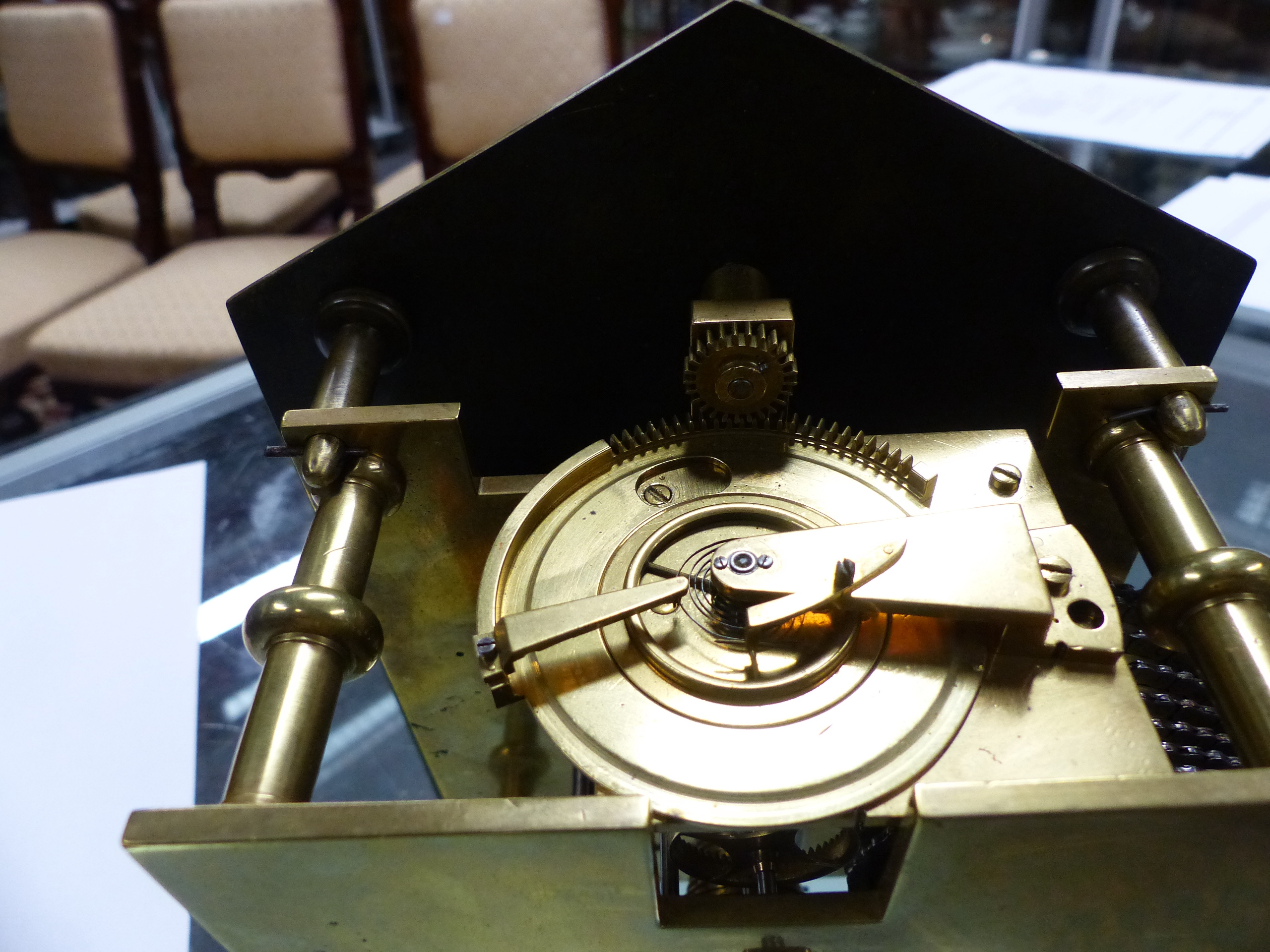 VULLIAMY,LONDON . A LATE GEORGIAN MAHOGANY AND EBONY INLAID BRACKET CLOCK. PLAIN SILVERED DIAL - Image 31 of 39