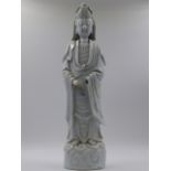 A CHINESE BLANC DE CHINE STANDING FIGURE OF A DEITY. H.44cms.