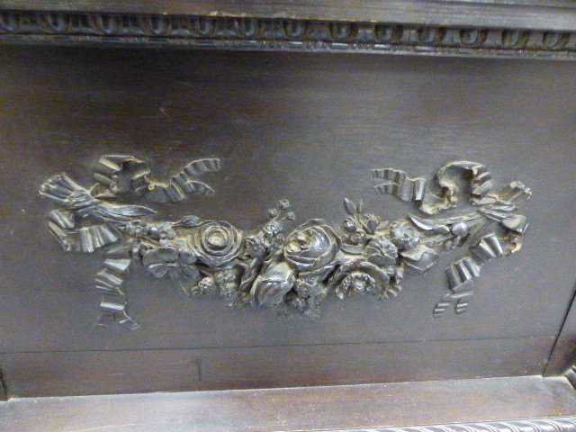 A 19th.C.CARVED OAK PANEL POSSIBLY AN OVERMANTLE WITH FLORAL SWAG FLANKED BY CHERUBS. W.145cms. - Image 10 of 30