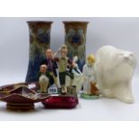 THREE COOPER CLAYTON POTTERY FIGURES, SAM WELLER, PICKWICK, MR MCCAWBER, AN ANTONE FIGURE SLEEPY