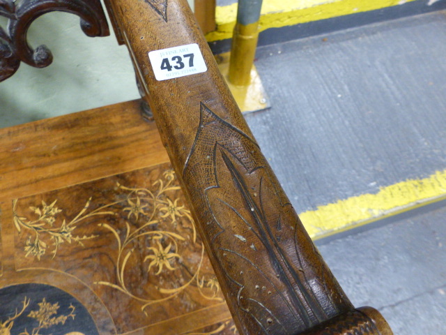 A 19th.C.SWISS BLACK FOREST CARVED AND INLAID ARMCHAIR WITH UNUSUAL SPRUNG SEAT AND INTEGRAL - Image 21 of 48