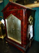 VULLIAMY,LONDON . A LATE GEORGIAN MAHOGANY AND EBONY INLAID BRACKET CLOCK. PLAIN SILVERED DIAL