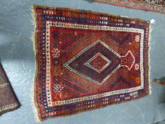 ANTIQUE PERSIAN TRIBAL RUG. 130 x 94cms.