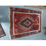 ANTIQUE PERSIAN TRIBAL RUG. 130 x 94cms.