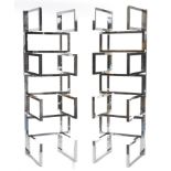 PAIR OF CHROME DISPLAY RACKS