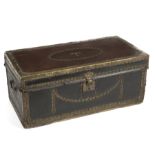 ANTIQUE BRASS BOUND TRUNK