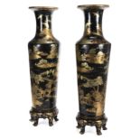 PAIR OF CHINESE VASES ON STANDS