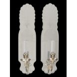 PAIR OF ETCHED MIRROR SCONCES