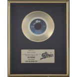 REO SPEEDWAGON "GOLD" RECORD AWARD