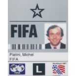 MICHEL PLATINI 1994 FIFA WORLD CUP PASS