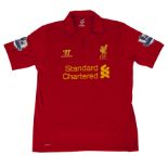 JAMIE CARRAGHER SIGNED 2013 LIVERPOOL FC MATCH WORN JERSEY