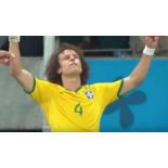 DAVID LUIZ BRAZIL 2014 WORLD CUP MATCH WORN AND TEAM SIGNED JERSEY