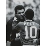 PELÉ AND MUHAMMAD ALI SIGNED CANVAS FROM LAST GAME