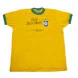 PELÉ SIGNED 1958, 1962, AND 1970 WORLD CUP BRAZIL JERSEYS GROUP