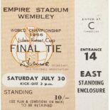 1966 WORLD CUP ENGLAND JULY 30, 1966, FINAL MATCH TICKET