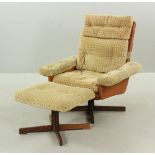 Attr. Ib Kofod-Larsen Lounge Chair and Ottoman