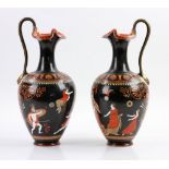 Pr. 19th C. Roman Style Porcelain Ewers