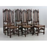 Six 18th C. William & Mary Oak Chairs