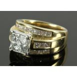14K Yellow Gold and Diamond Ring