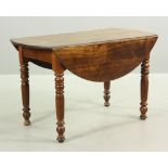 19th C. Mahogany Drop Leaf Dining Table