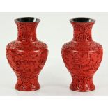 Pr. Chinese Cinnabar Vases
