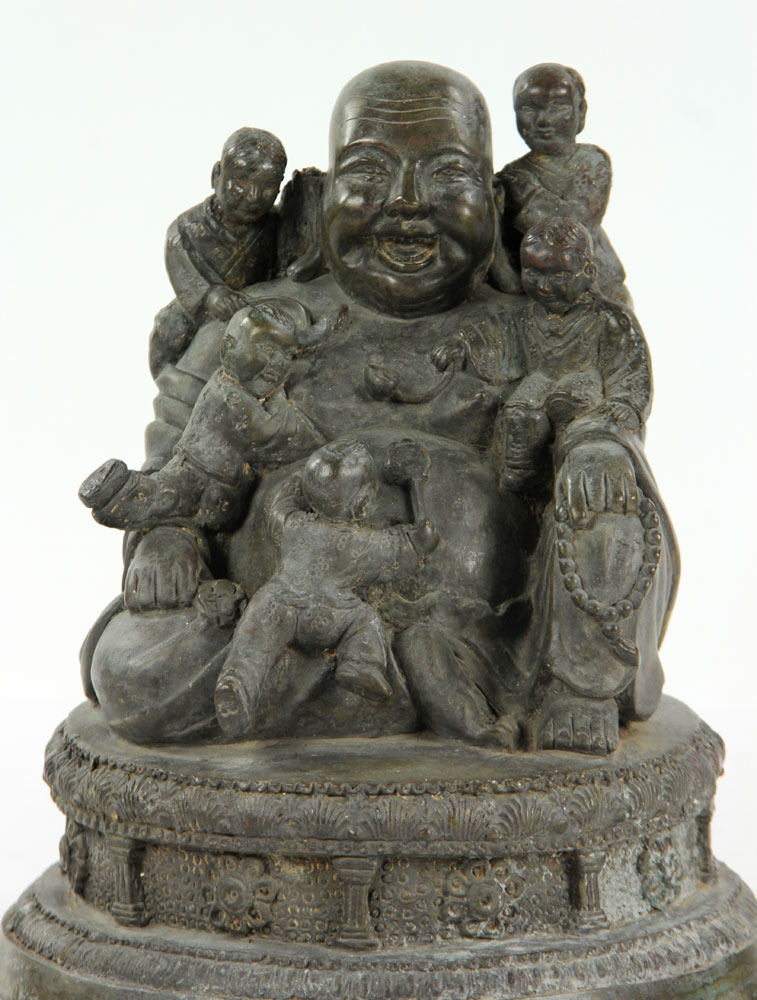 19th C. Chinese Bronze Buddha - Image 4 of 7