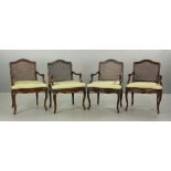 4 Louis XV Walnut Fauteuils