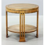 Stickley Inlaid Oak Taboret Table