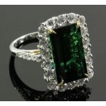 18K Gold, Diamond and Tourmaline Ring