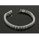 14K White Gold and Diamond Bracelet