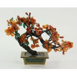 Chinese Jade and Carnelian Tree