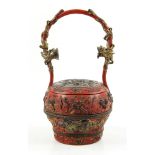 Chinese Red Lacquered Basket