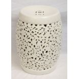 Chinese White Ceramic Garden Seat