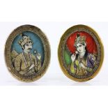 Two Mughal Indian Miniature Portraits