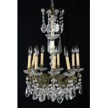 French Crystal and Bronze Chandelier