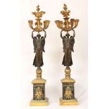 Early 19th C. French Empire Dore Bronze Candelabra