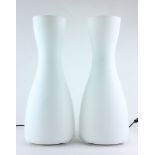 Pr. Italian White Glass Lamps