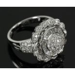 14K White Gold and Diamond Ring