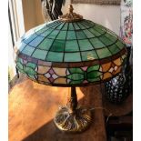 19th/20th C. Stained Glass Leaded Table Lamp