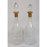 Two Bohemian Style Glass Decanters