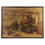 Kallmorgen, Train Factory, Color Lithograph