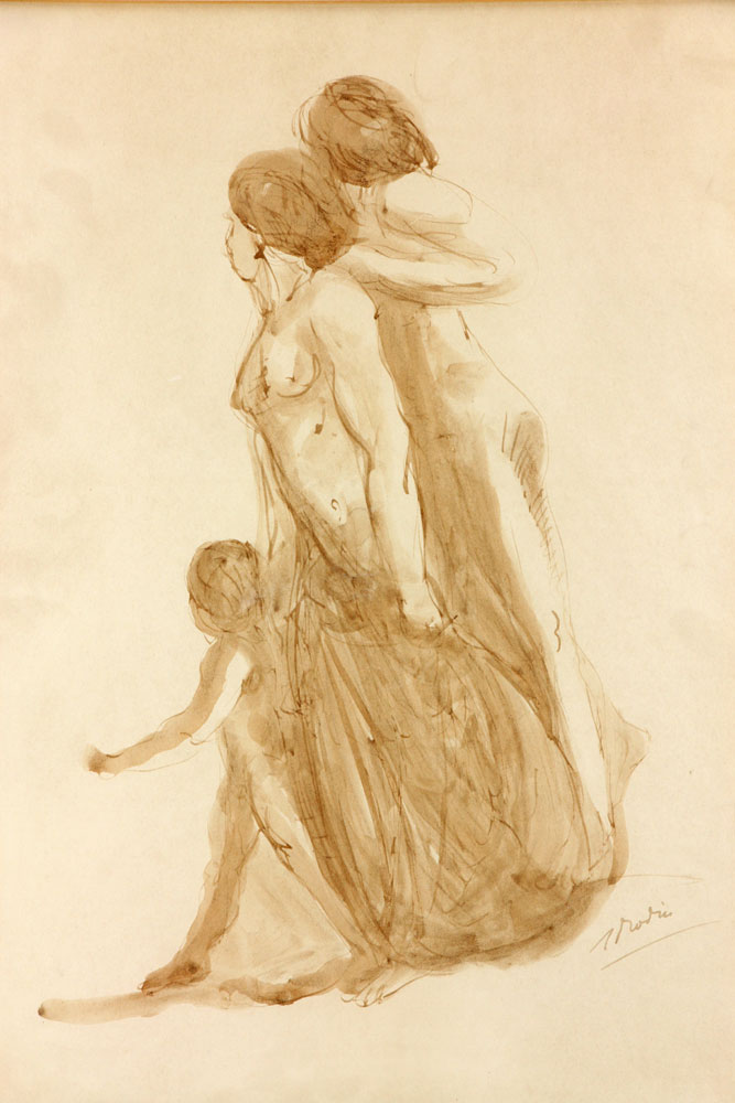 Rodin, "Nude Studies," Watercolor - Bild 3 aus 9