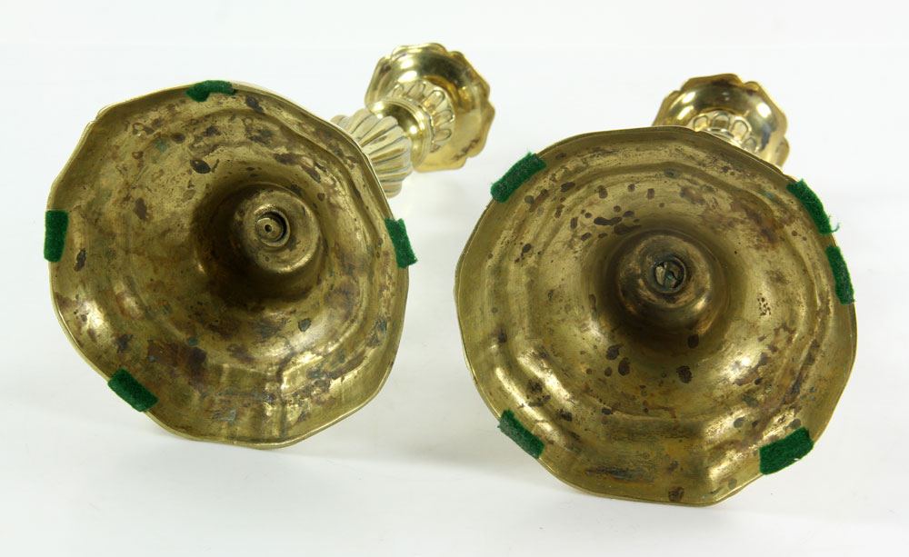 Louis XV Brass Candlesticks - Image 7 of 8