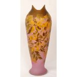 Cameo Glass Vase, Floral Vine