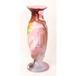 Cameo Glass Vase, Venetian Scene