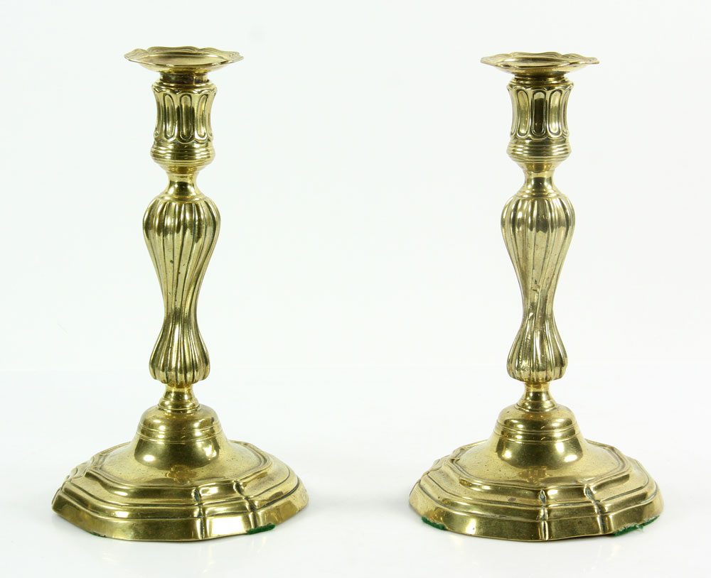 Louis XV Brass Candlesticks