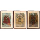 Three Asian Paintings on Silk
