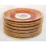 Twelve Continental Porcelain Plates