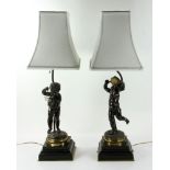 Pr. 19th C. French Bronze D'ore Lamps